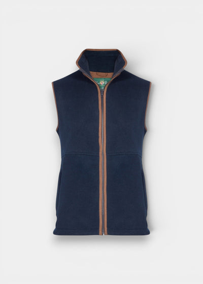 Aylsham Men's Fleece Gilet In Dark Navy - Regular Fit
