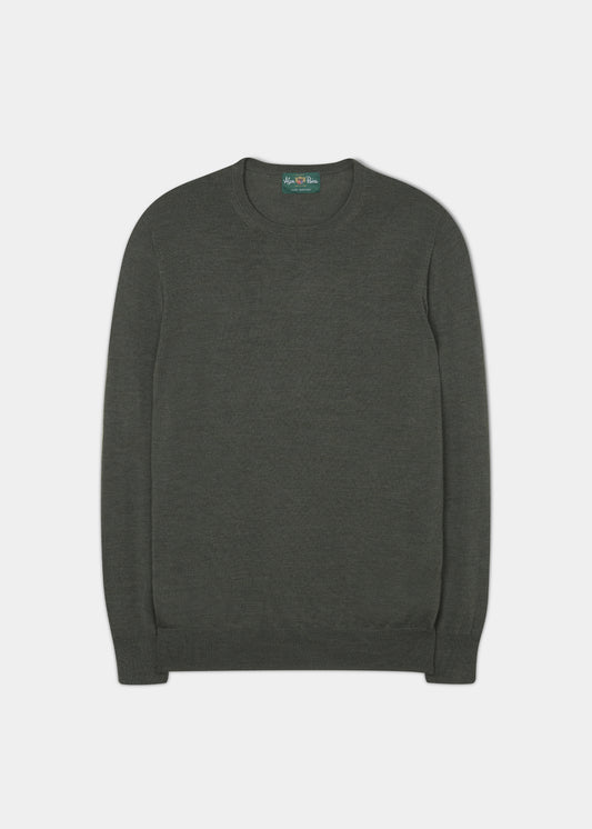 Radstone Men's Merino Wool Jumper in Seaweed - Regular Fit