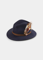 Richmond Ladies Felt Hat With Feather In Navy