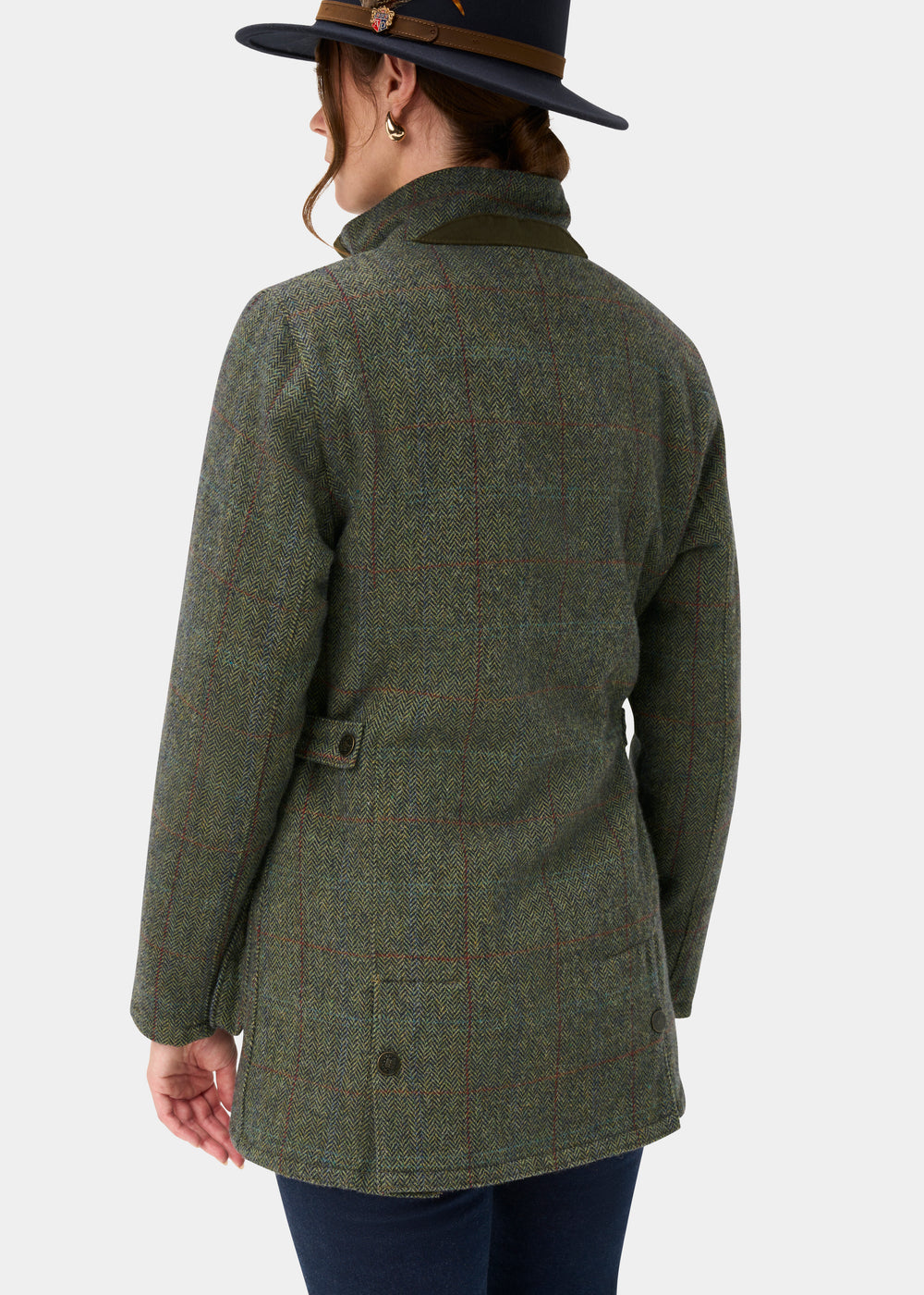 Rutland Ladies Tweed Waterproof Shooting Coat in Juniper -  Shooting Fit