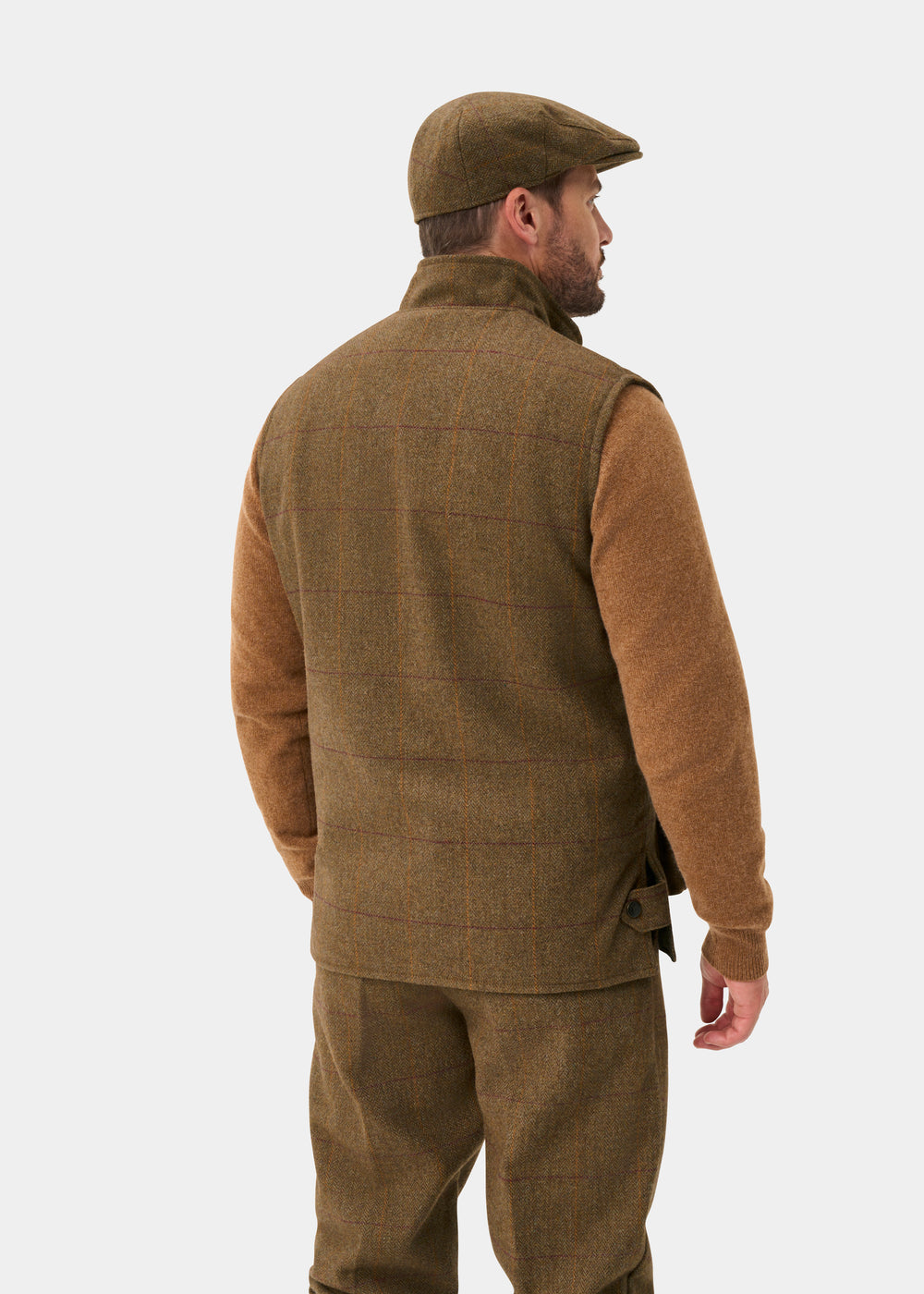 Rutland Men's Tweed Water Repellent Shooting Waistcoat in Birch -  Shooting Fit