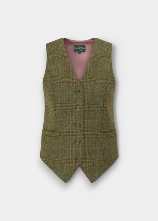 Surrey Ladies Tweed Water Repellant Waistcoat in Marsh -  Regular Fit