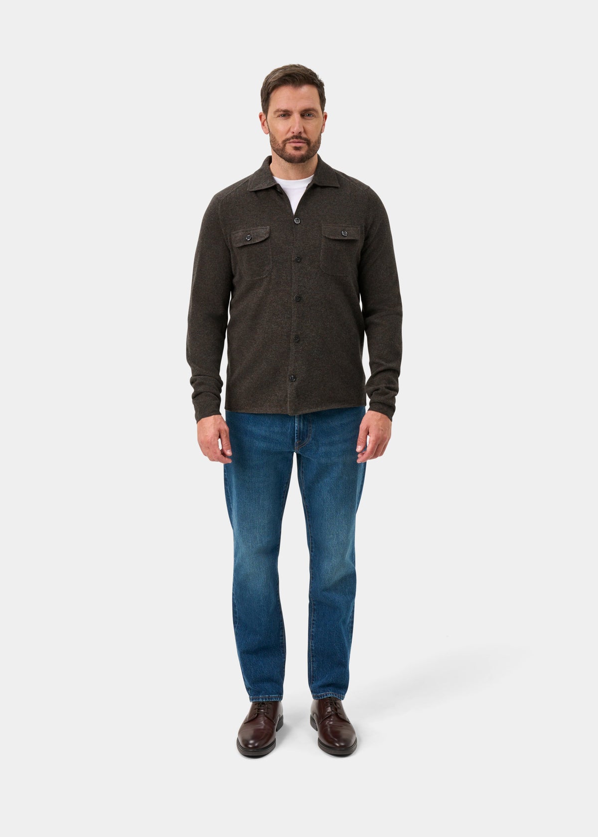 Tore Geelong Wool Knitted Shirt In Cask - Regular Fit