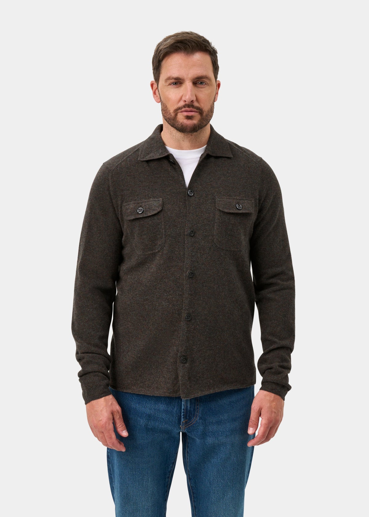 Tore Geelong Wool Knitted Shirt In Cask - Regular Fit