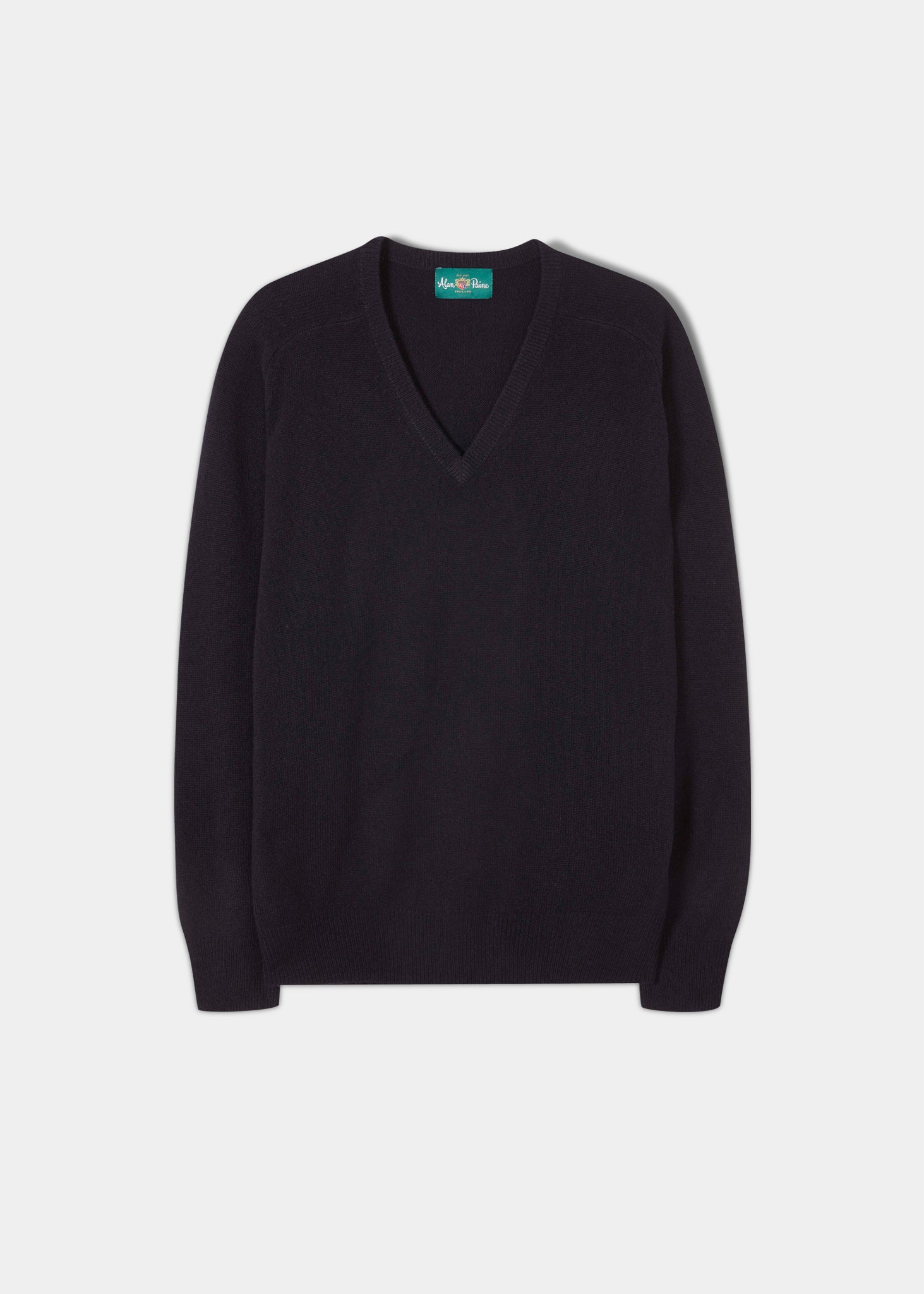 alan paine Hampshire Lambswool Jumper in Navy - Classic Fit