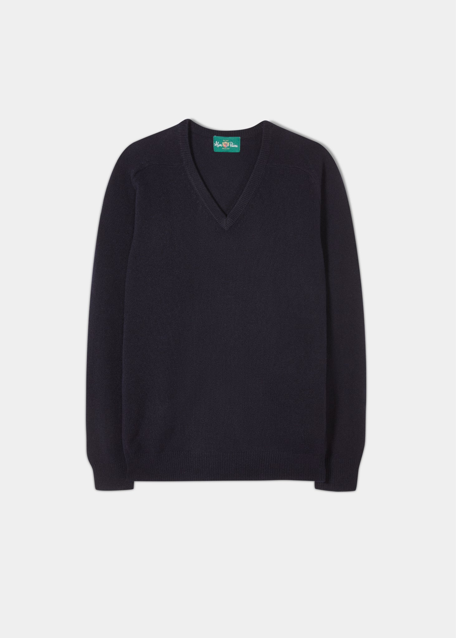 alan paine Kilsyth Men's Lambswool Jumper in Navy - Regular Fit