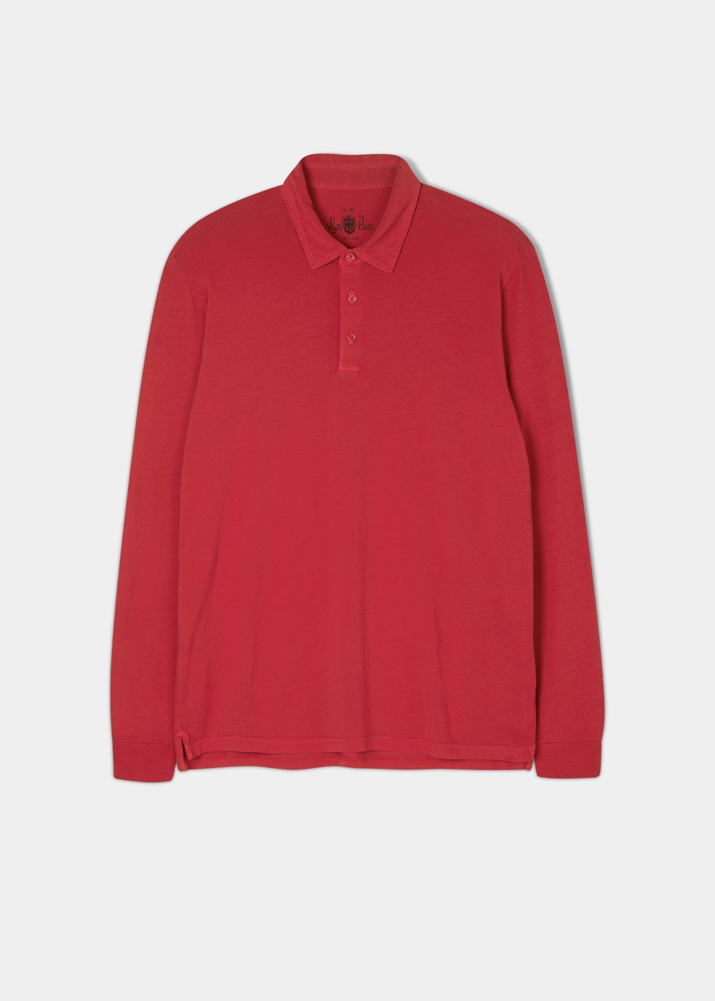 alan paine Storwood Long Sleeve Polo Shirt In Rosso